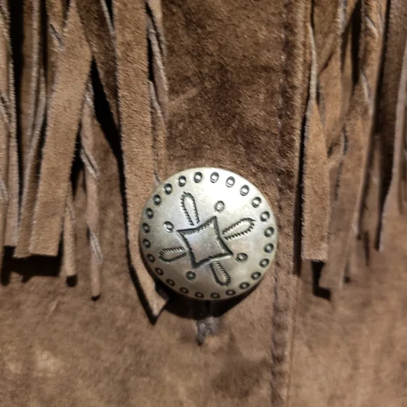 Vintage Double D Ranch Brown Leather Fringe Jacket - Picture 6 of 11